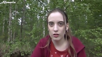 My Girlfriend Gives A Deepthroat Blowjob And Swallows Cum In The Woods