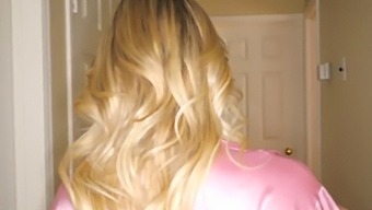 Sexy Blonde'S Solo Anal Masturbation In Front Of Best Friend'S Husband