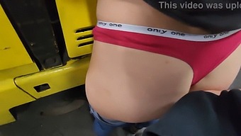 College Coed Gets Spanked And Fucked On Forklift With Dripping Creampie