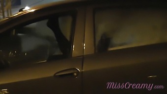 Public Parking Lot Threesome With Slut Wife And A Stranger