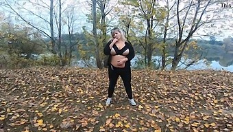 Milf'S Public Boob Play By The Lake