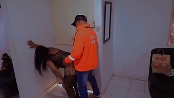Submissive Exhibitionist Gets Fucked By Delivery Guy In Lingerie