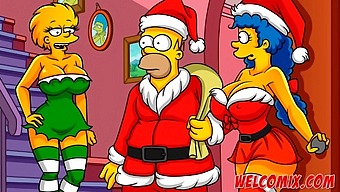 Christmas Charity With Simpsons Hentai Couple Donating To The Needy