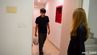 Amateur Milf Gets Her Ass Pounded By A Student After A Relaxing Massage.