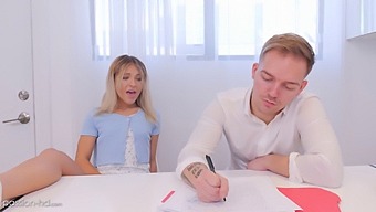 A Blonde Student'S Tight Pussy Gets Pounded By Her Tutor In A Hardcore Study Session