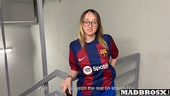 Barcelona Fan Gets Rough Doggystyle Pounding From Psg Enthusiasts In Stadium Corridors!