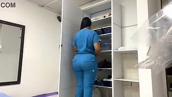 Latina Patient With Big Ass Gets Oiled Up In Medical Office