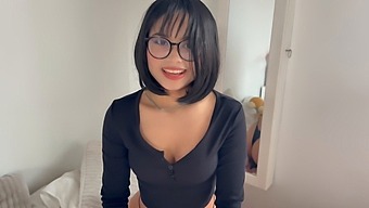 Beautiful Anime Girl Gets Poked On Her Big Thighs After A Bet