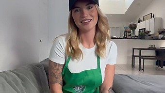 Barista Cheats On Her Boyfriend With A Rough And Passionate Affair.